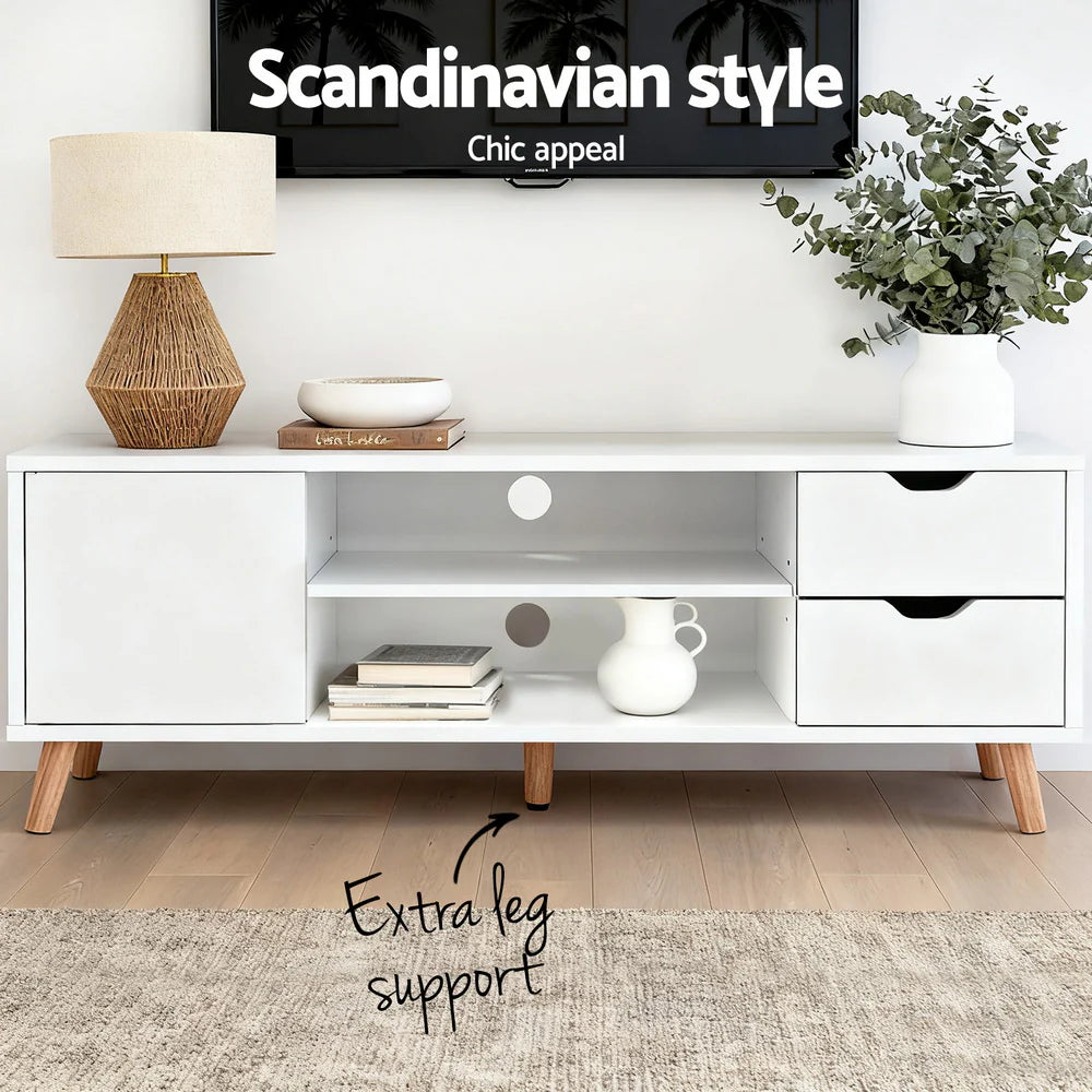 Anderson Nordic TV Unit 120cm – White - Homecoze