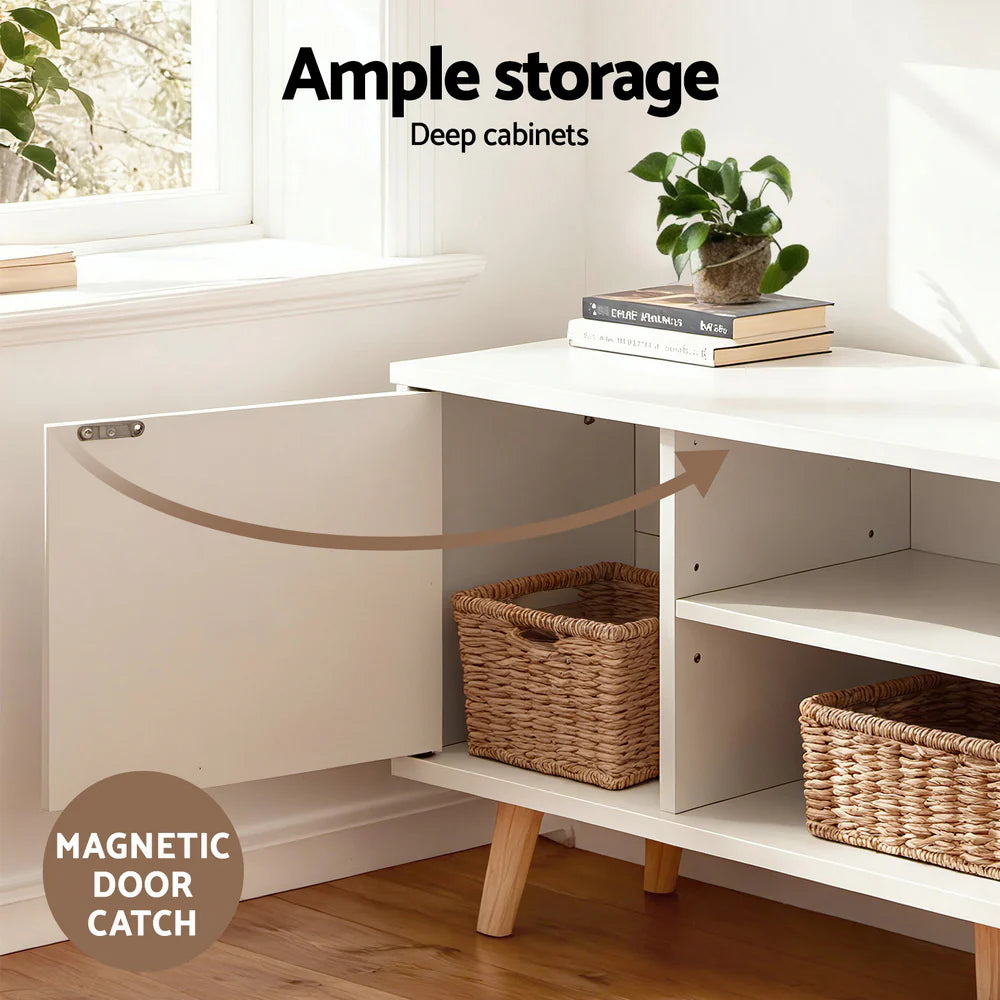 Anderson Nordic TV Unit 120cm – White - Homecoze