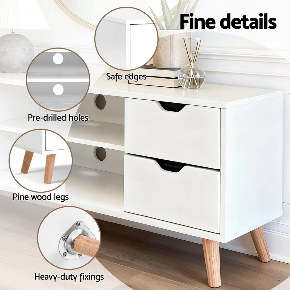 Anderson Nordic TV Unit 120cm – White - Homecoze