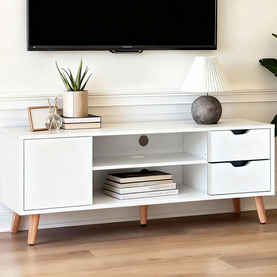 Anderson Nordic TV Unit 120cm – White - Homecoze