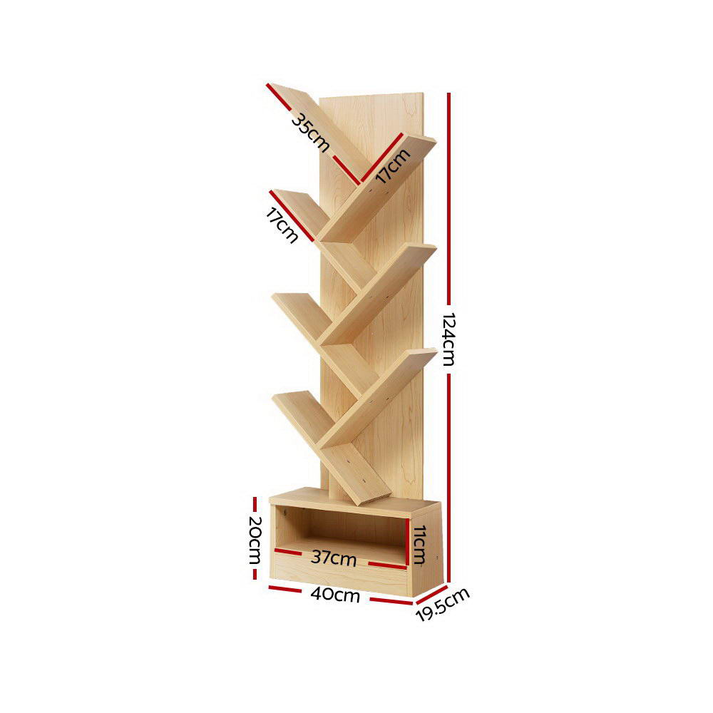 7-Tier Tree Inspired Bookshelf - Natural - Homecoze