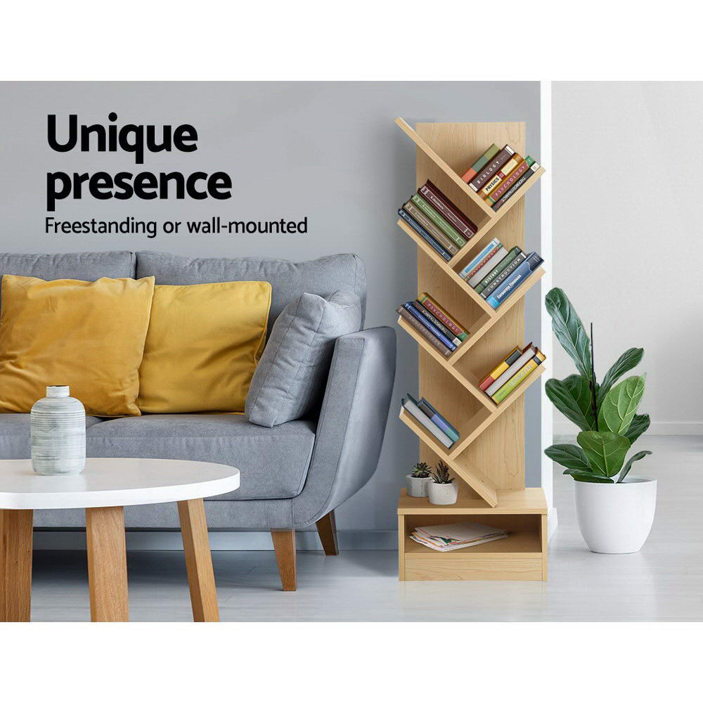 7-Tier Tree Inspired Bookshelf - Natural - Homecoze
