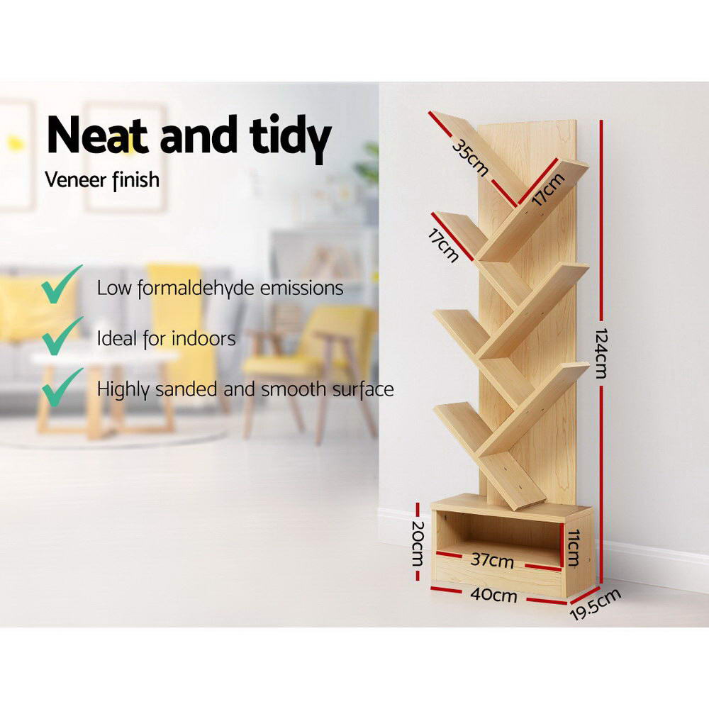 7-Tier Tree Inspired Bookshelf - Natural - Homecoze