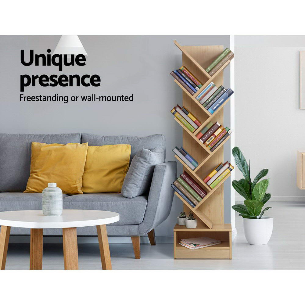 9-Tier Tree Inspired Bookshelf - Natural - Homecoze