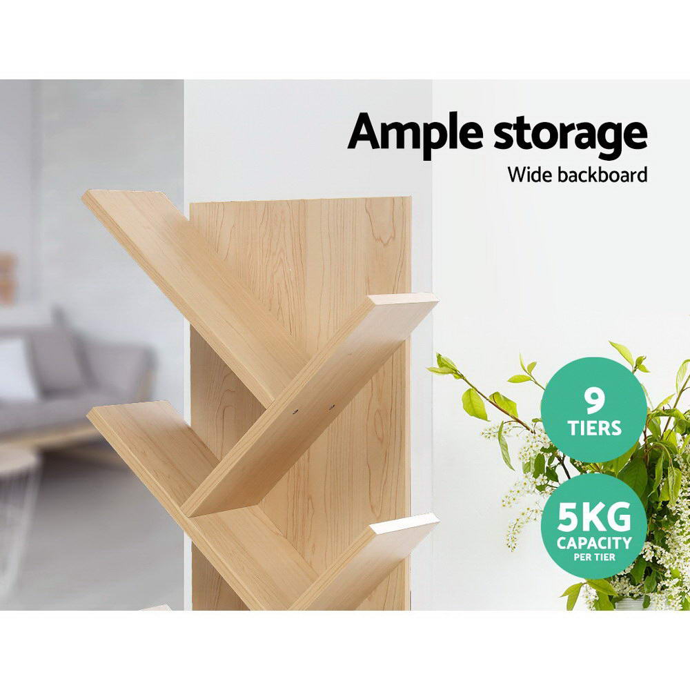 9-Tier Tree Inspired Bookshelf - Natural - Homecoze