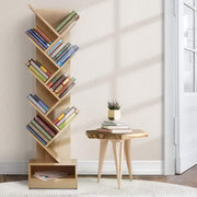 9-Tier Tree Inspired Bookshelf - Natural - Homecoze