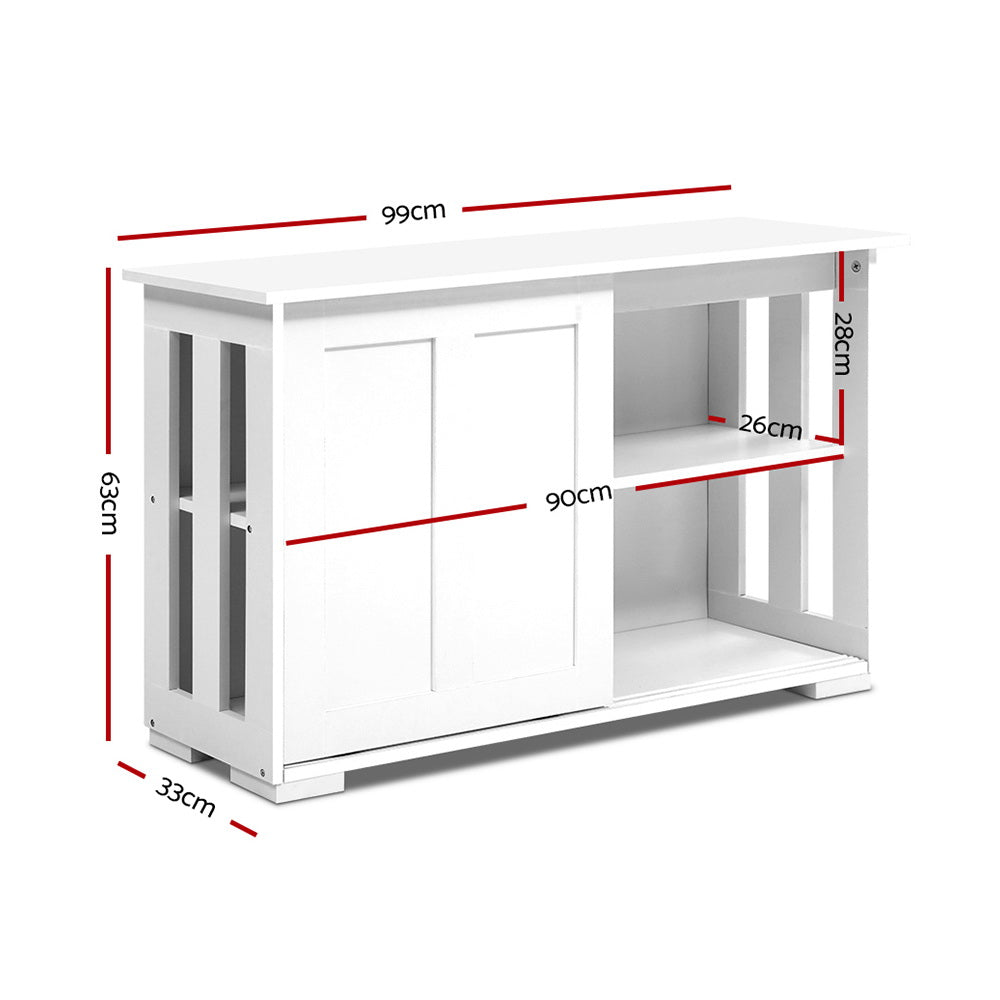 Buffet Sideboard Storage Cabinet - White - Homecoze