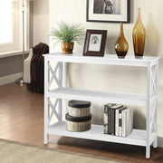 3 Shelf Display Console Side Table - White - Homecoze