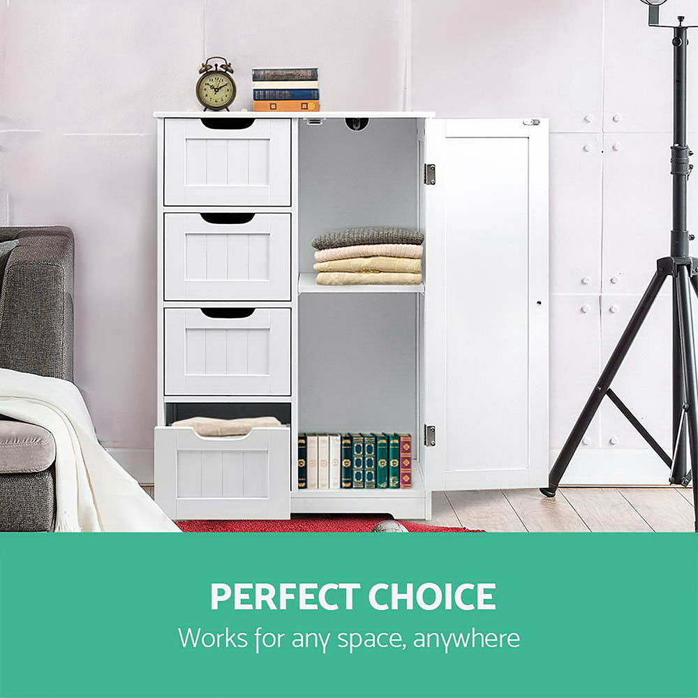 Mini Bathroom Storage Cabinet - White - Homecoze