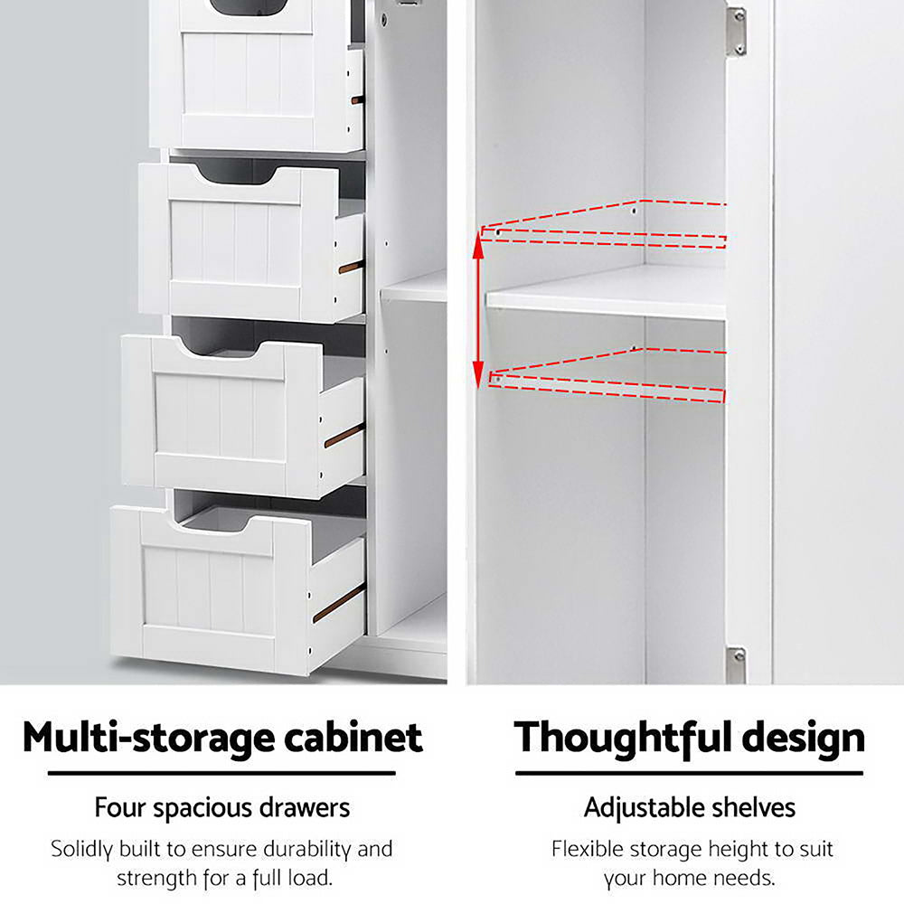 Mini Bathroom Storage Cabinet - White - Homecoze