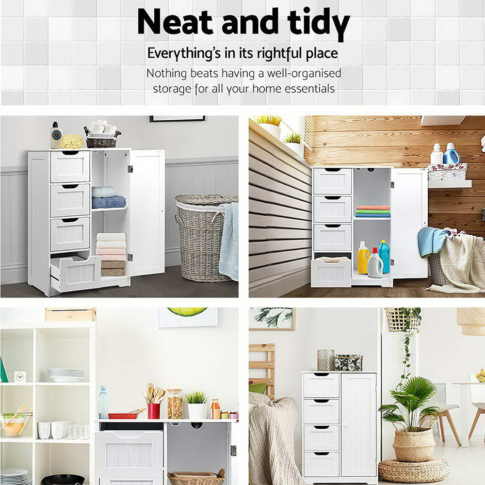 Mini Bathroom Storage Cabinet - White - Homecoze