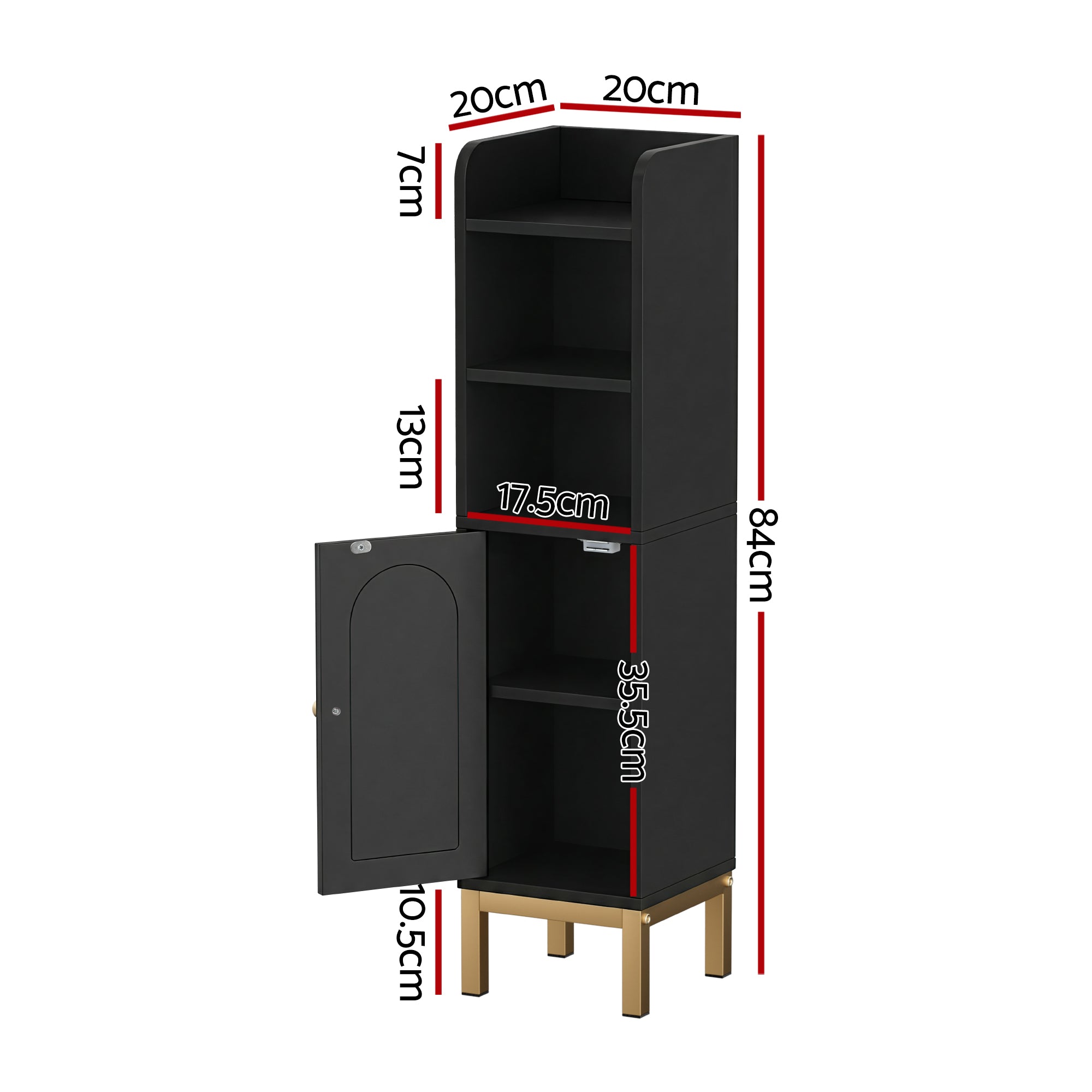 Artiss Bathroom Storage Cabinet Floor Organizer Toilet Corner Adjustable Black - Homecoze