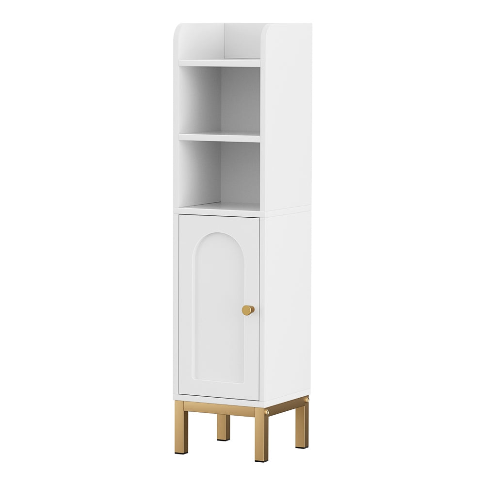 Artiss Bathroom Storage Cabinet Floor Organizer Toilet Corner Adjustable Shelf with Door White - Homecoze
