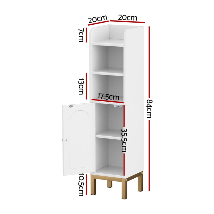 Artiss Bathroom Storage Cabinet Floor Organizer Toilet Corner Adjustable Shelf with Door White - Homecoze