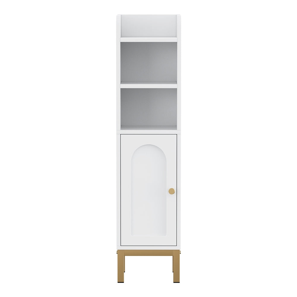 Artiss Bathroom Storage Cabinet Floor Organizer Toilet Corner Adjustable Shelf with Door White - Homecoze