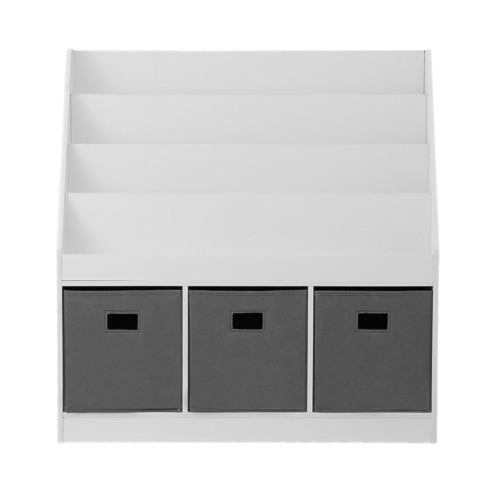 Kids 4-Tier Magazine Rack Storage Bookshelf - White - Homecoze