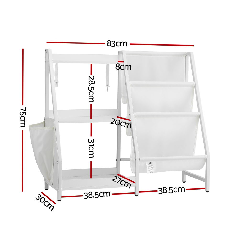 Keezi 3-Tier Kids Bookshelf Bookcase Children Toy Storage Organizer Rack Display Shelf - Homecoze