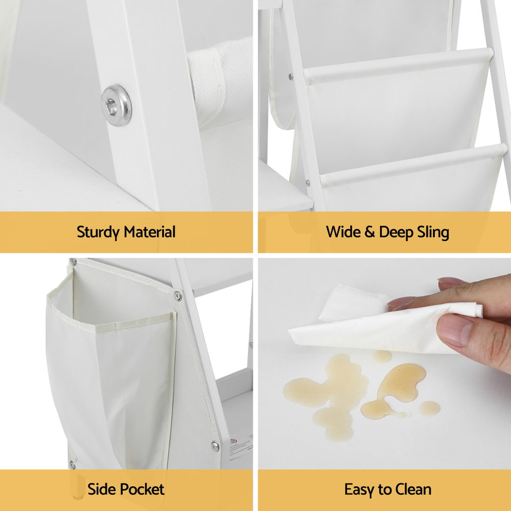 Keezi 3-Tier Kids Bookshelf Bookcase Children Toy Storage Organizer Rack Display Shelf - Homecoze