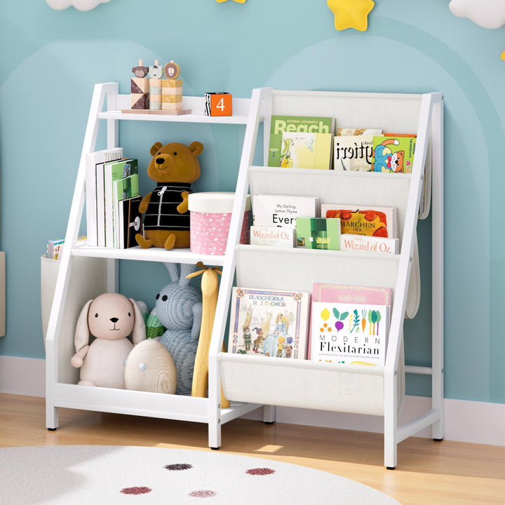 Keezi 3-Tier Kids Bookshelf Bookcase Children Toy Storage Organizer Rack Display Shelf - Homecoze