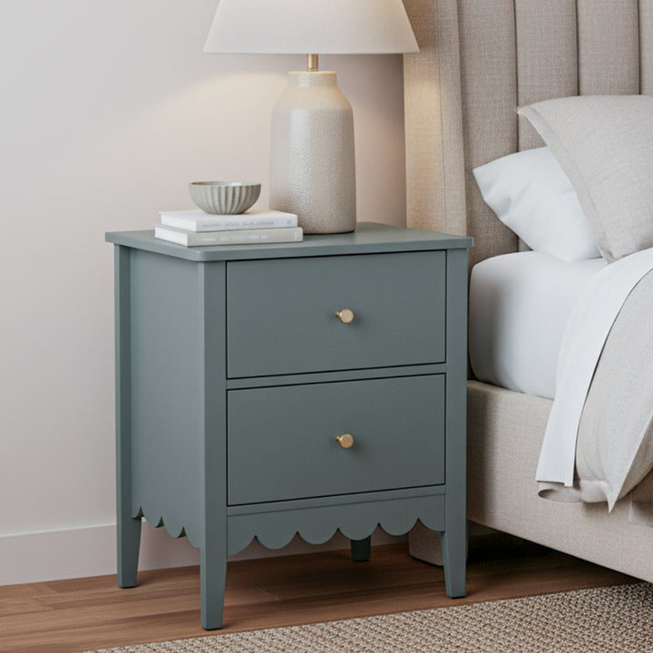 Artiss Bedside Table 2 Drawers Bedroom Storage Nightstand Green - Homecoze