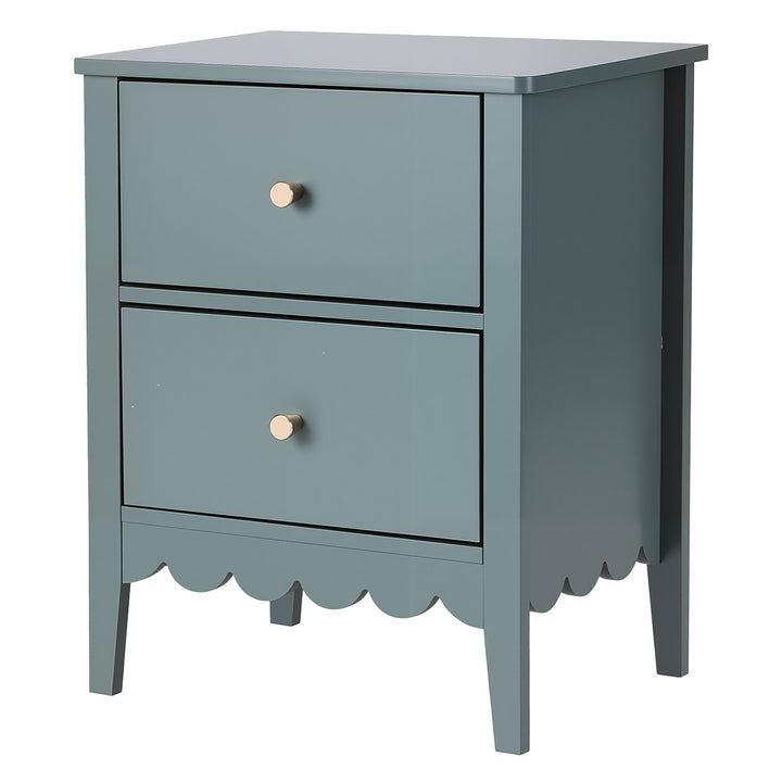 Artiss Bedside Table 2 Drawers Bedroom Storage Nightstand Green - Homecoze