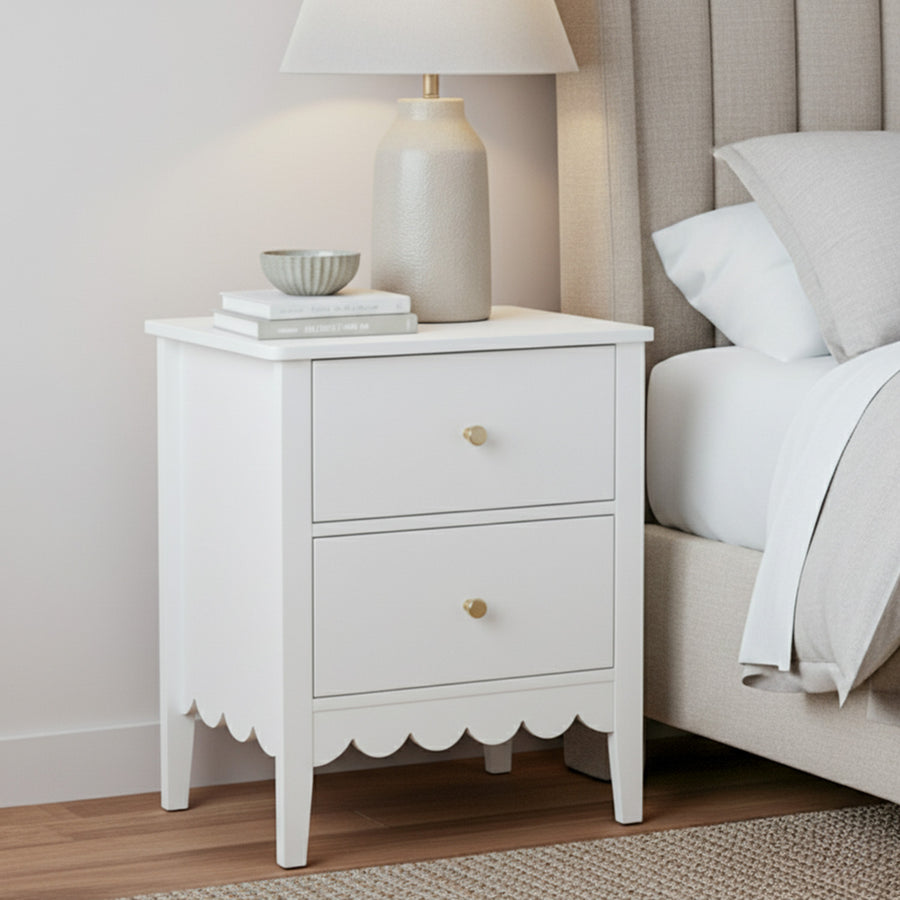 Artiss Bedside Table 2 Drawers Bedroom Storage Nightstand White - Homecoze