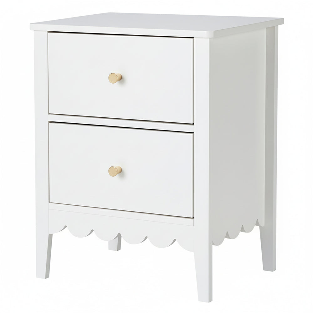 Artiss Bedside Table 2 Drawers Bedroom Storage Nightstand White - Homecoze