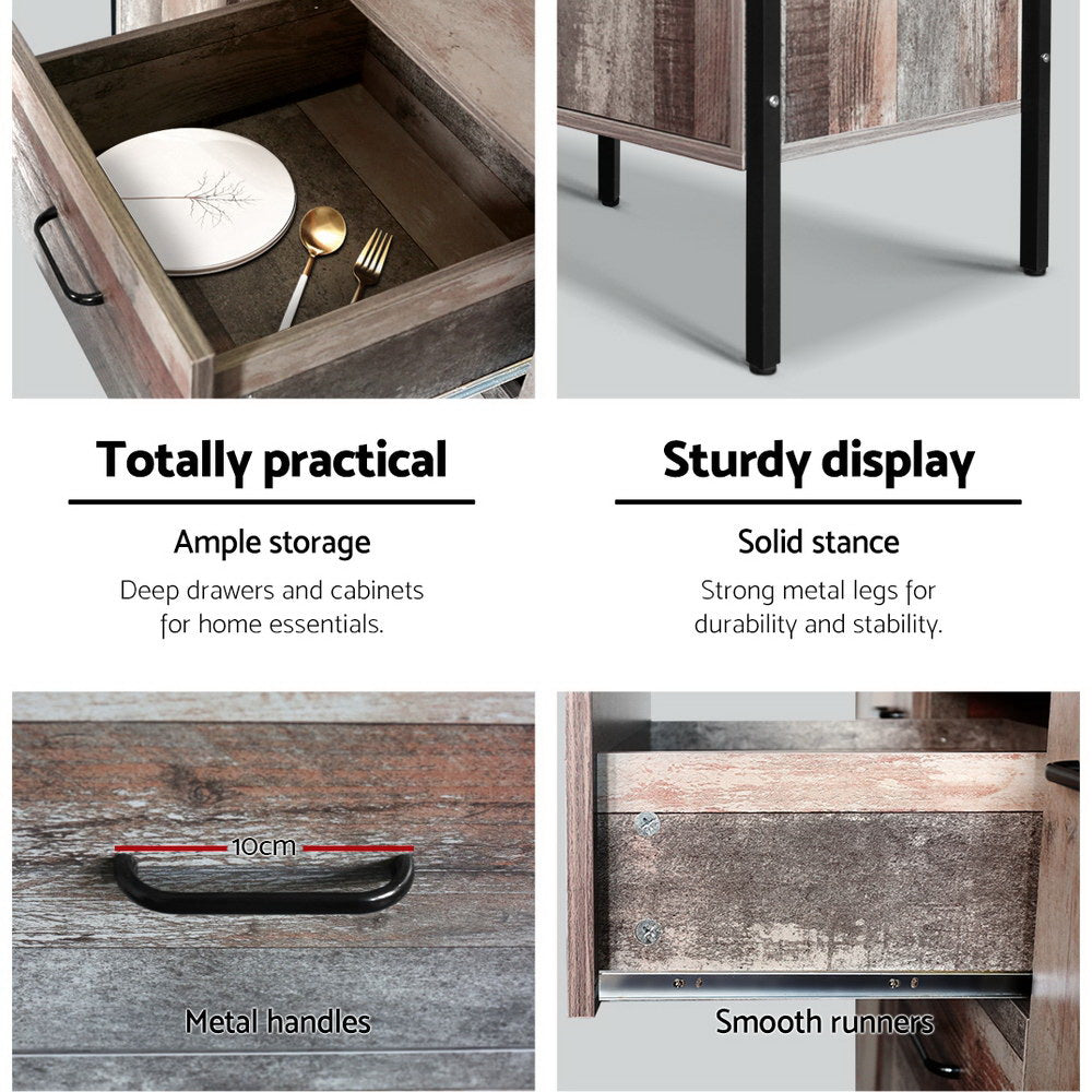 Rustic Industrial Series Buffet Sideboard - Homecoze