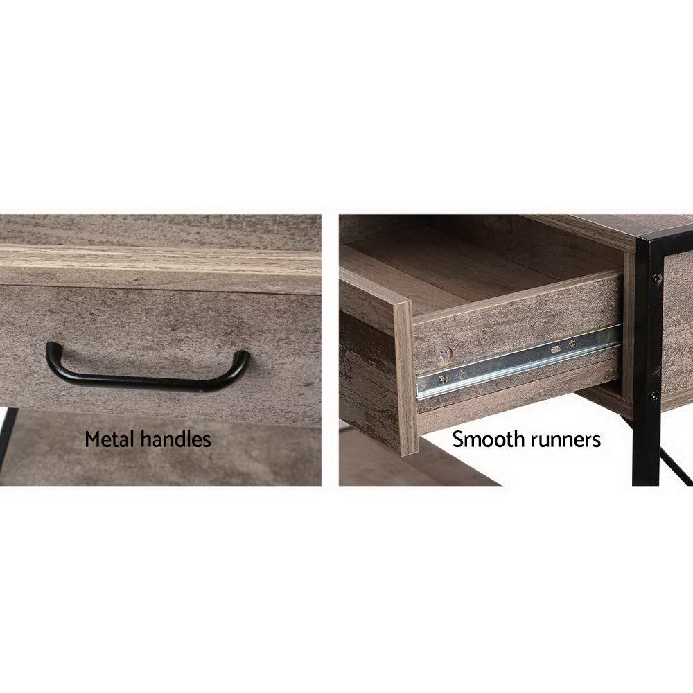 Rustic Industrial Series Hallway Console Table - Wood - Homecoze
