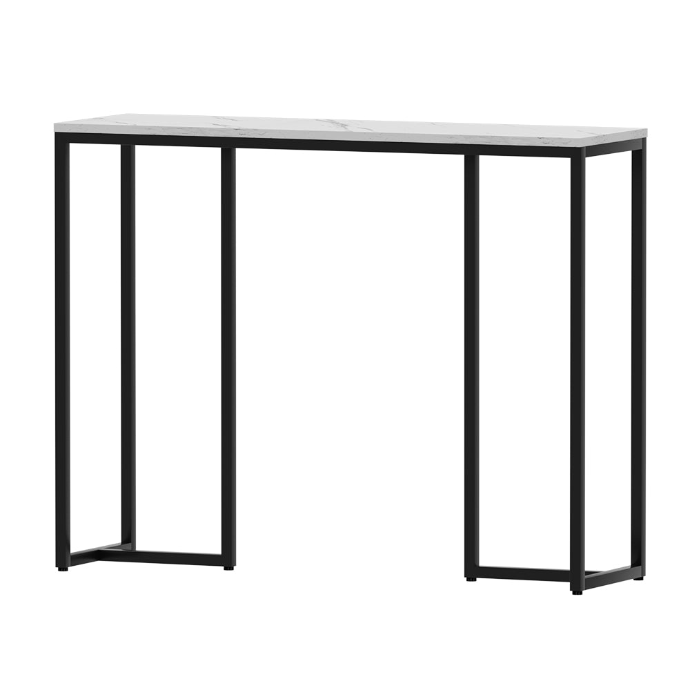 Modern Industrial Style Console Hallway Table Marble Effect - White - Homecoze