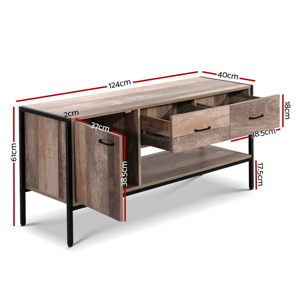Rustic Industrial Series Entertainment Unit 120cm - Homecoze