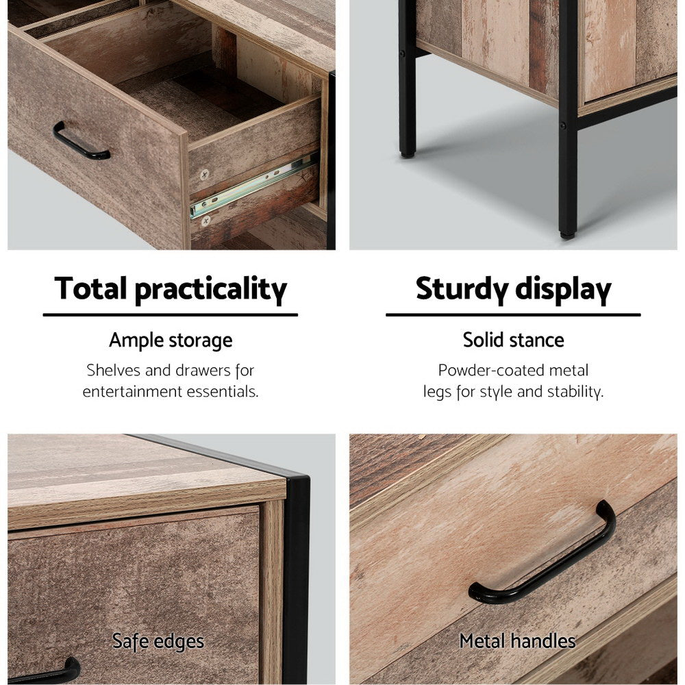Rustic Industrial Series Entertainment Unit 120cm - Homecoze
