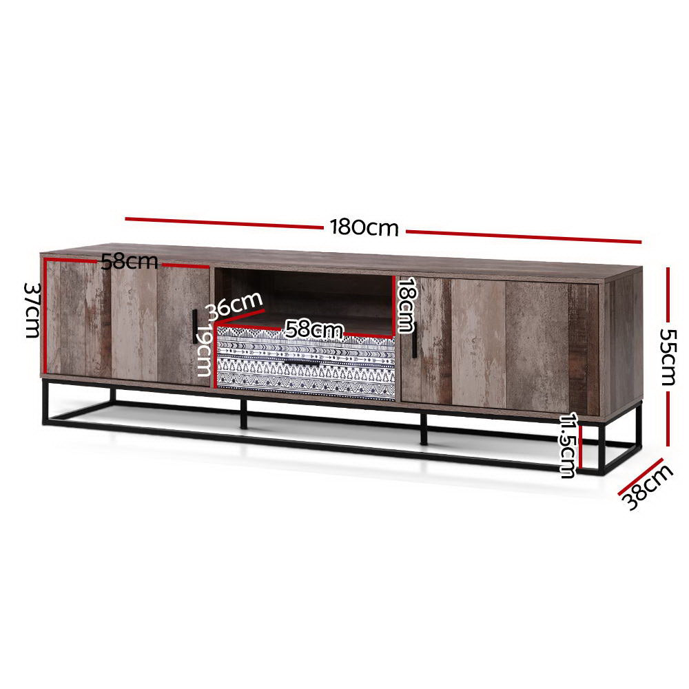 Rustic Industrial Series Entertainment Unit 180cm - Homecoze
