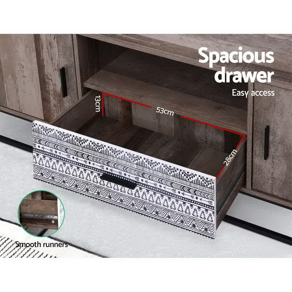 Rustic Industrial Series Entertainment Unit 180cm - Homecoze