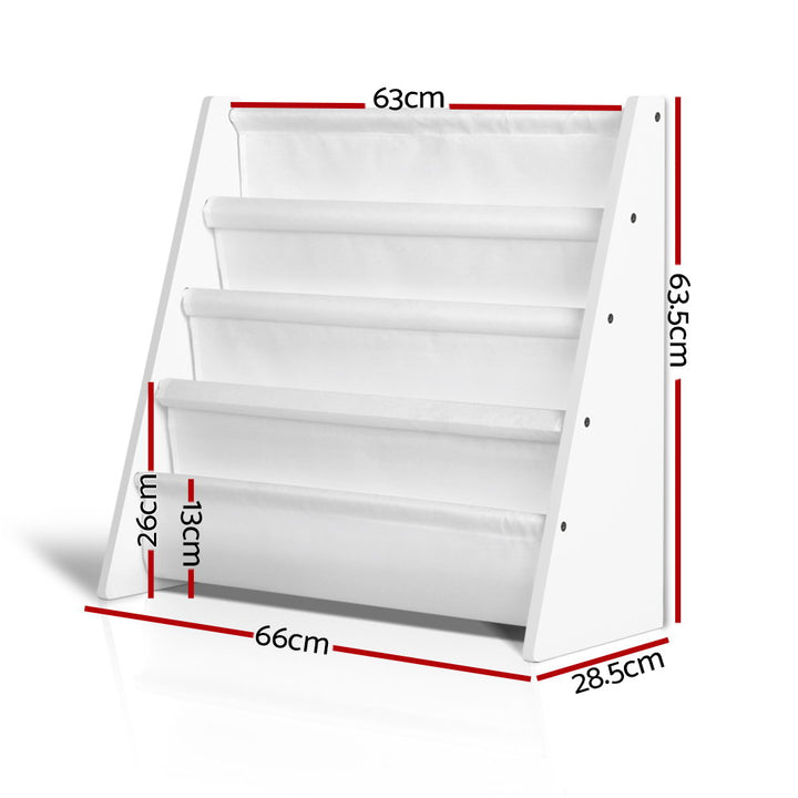 Kids 4 Tier Bookshelf - White