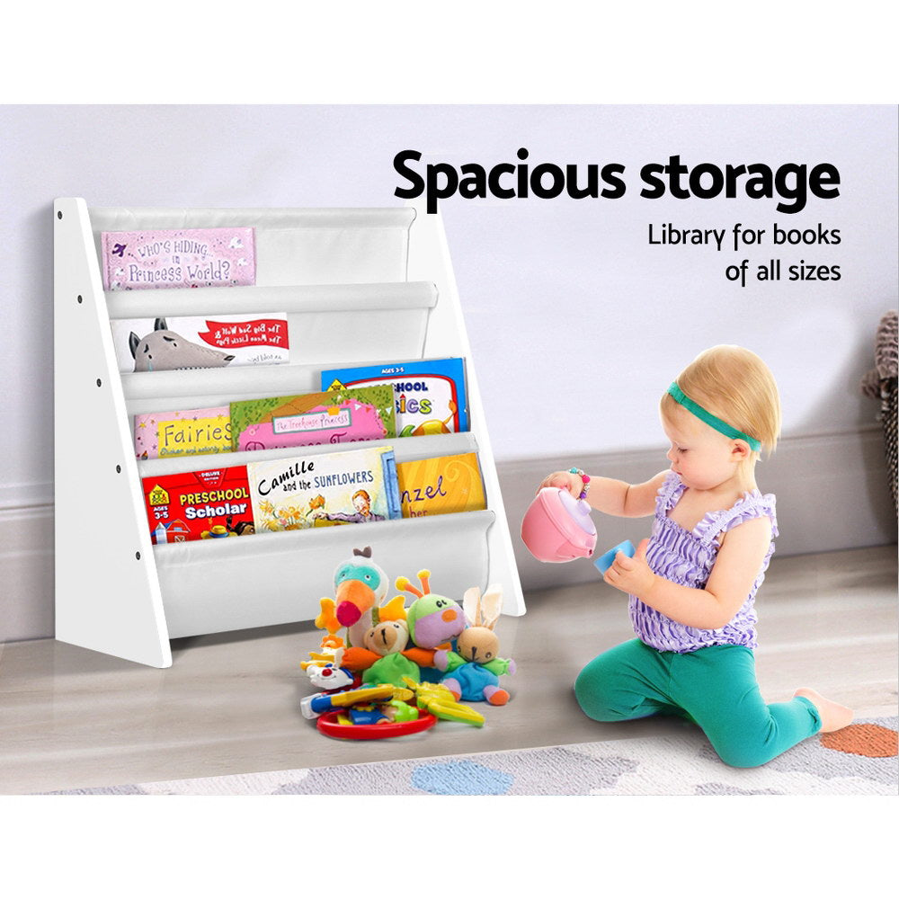 Kids 4 Tier Bookshelf - White - Homecoze