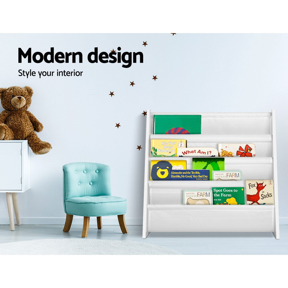 Kids 4 Tier Bookshelf - White - Homecoze