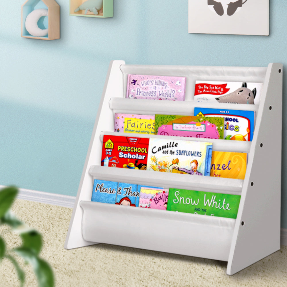 Kids 4 Tier Bookshelf - White - Homecoze