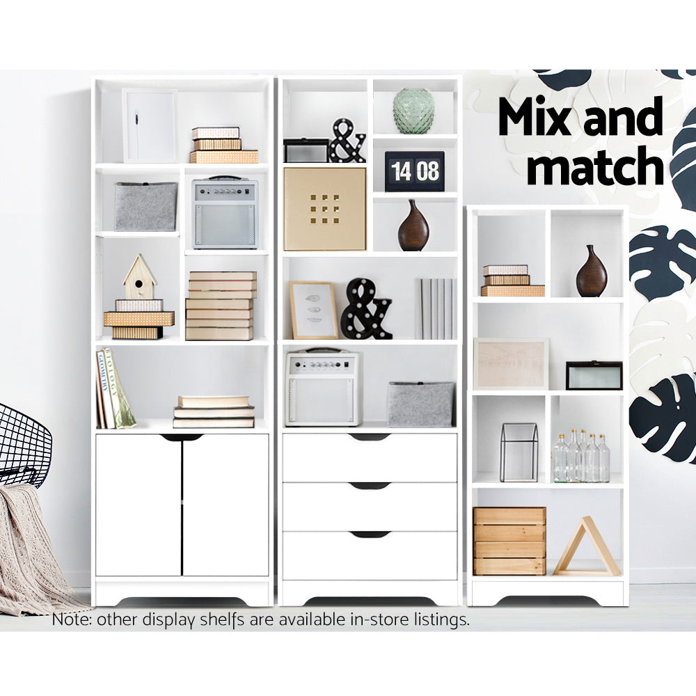 3 Drawer Display Bookshelf Shelf - White - Homecoze