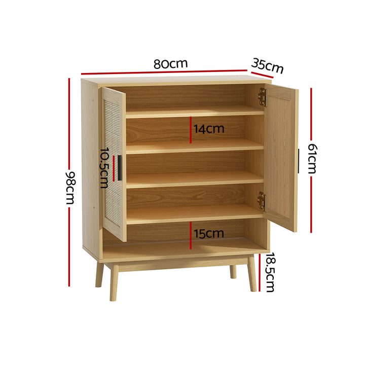 Rattan Shoe Organizer Cabinet Storage Buffet - Homecoze