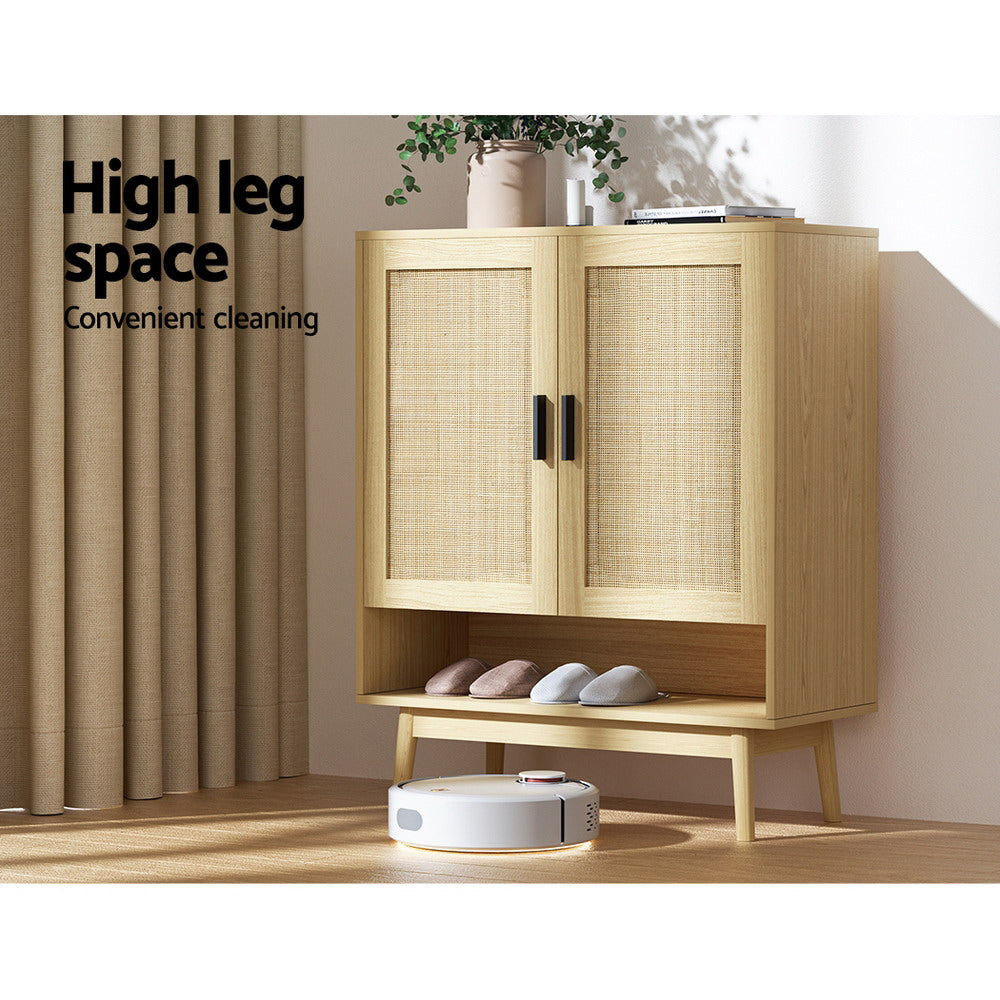 Rattan Shoe Organizer Cabinet Storage Buffet - Homecoze