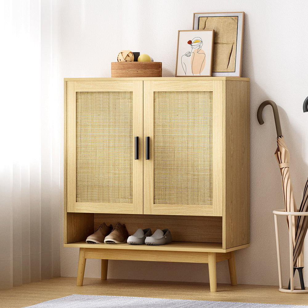 Rattan Shoe Organizer Cabinet Storage Buffet - Homecoze