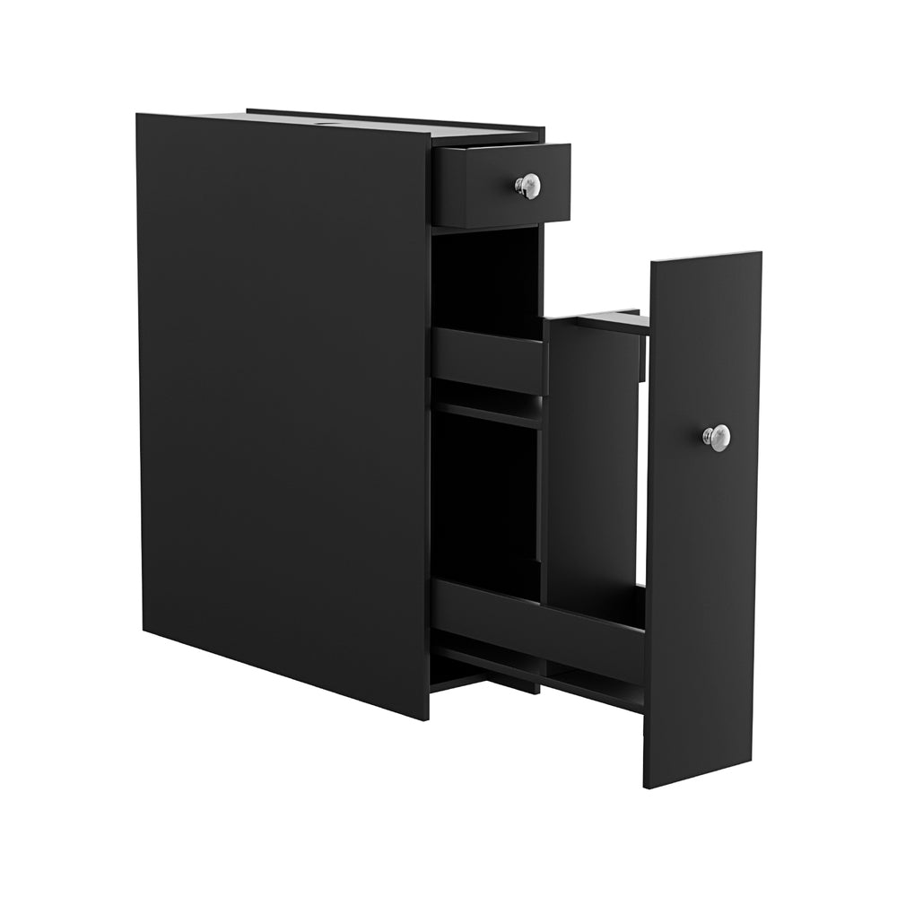 Slimline Bathroom Storage Cabinet - Black - Homecoze