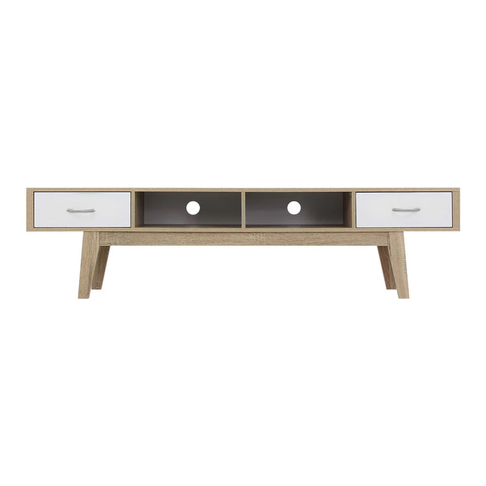 Emil Nordic TV Unit 180cm – Oak & White - Homecoze