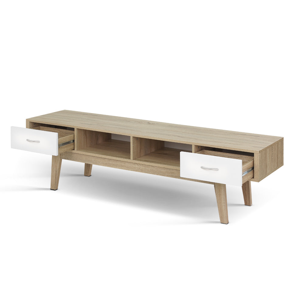 Scandinavian Oak Style Entertainment Unit 180cm - Homecoze