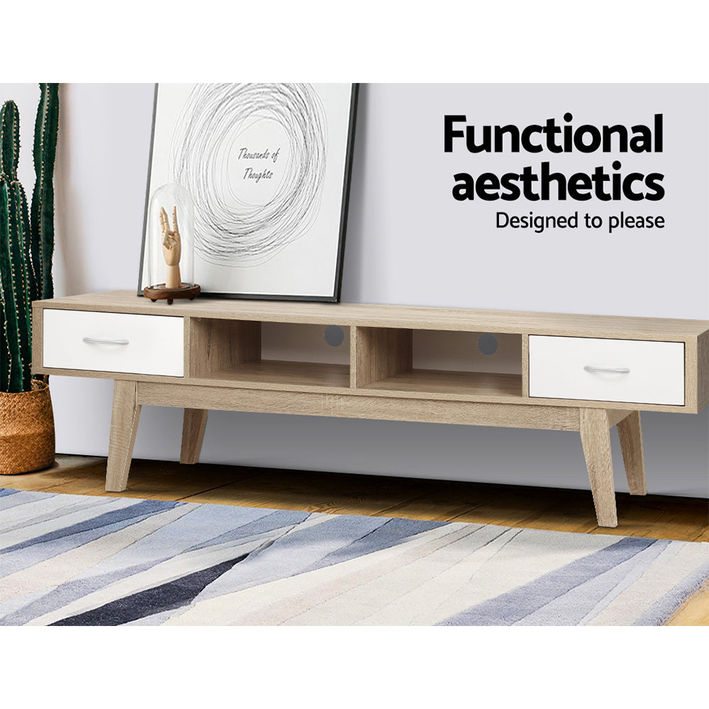 Scandinavian Oak Style Entertainment Unit 180cm - Homecoze