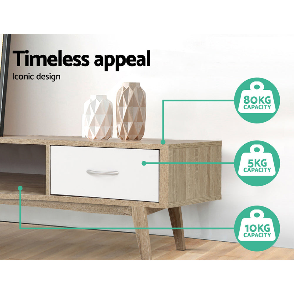 Scandinavian Oak Style Entertainment Unit 180cm - Homecoze