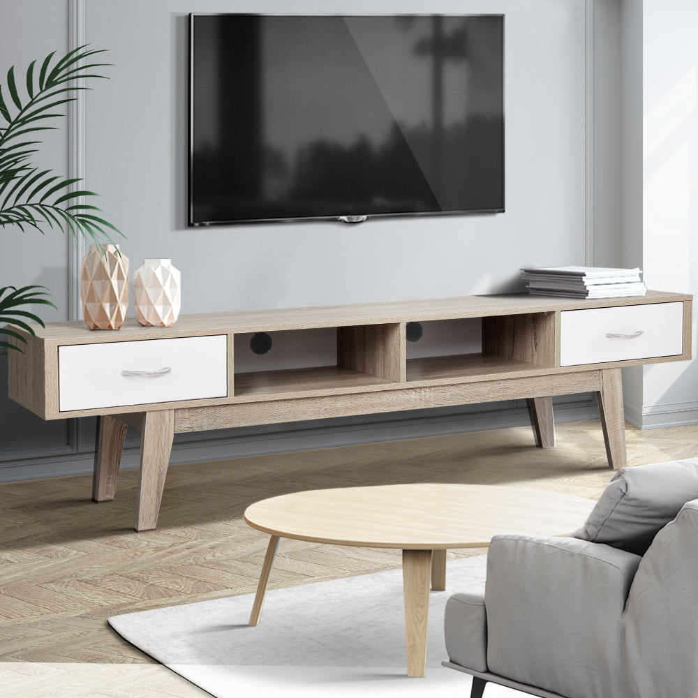 Scandinavian Oak Style Entertainment Unit 180cm - Homecoze