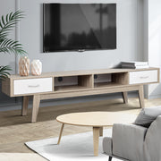 Scandinavian Oak Style Entertainment Unit 180cm - Homecoze