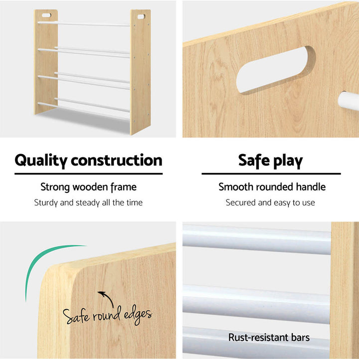 Keezi Kids Toy Box 12 Bins Bookshelf Organiser Children Storage Rack - Homecoze